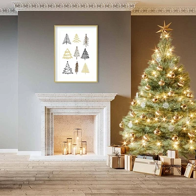 Amanti Art 31x41 Christmas Trees 2 by Kristina N. Wood Framed Wall Art Print