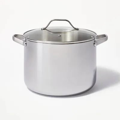 12qt Stainless Steel Stock Pot Silver - Figmint