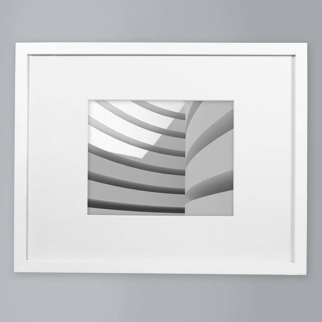 14 x 18 Matted to 8 x 10 Thin Gallery Frame White - Threshold: Modern Beveled Mat, Wall Display