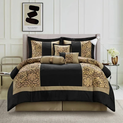 Nanshing 7pc King Sibyl Comforter Set Black