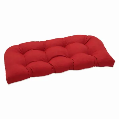 Outdoor/Indoor Loveseat Cushion Splash Flame Red - Pillow Perfect: Weather-Resistant Patio Furniture Cushion