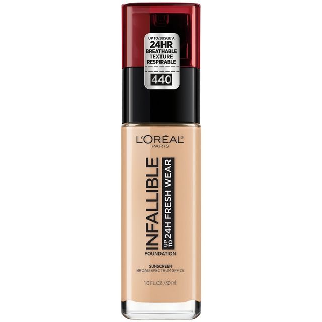 LOreal Paris Infallible 24HR Fresh Wear Foundation with SPF 25 - 440 Natural Rose - 1 fl oz