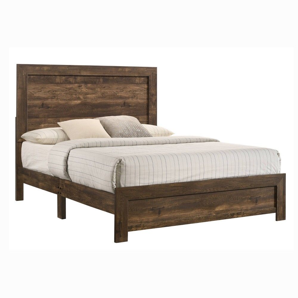 Culver Rustic Low Profile Bed Frame Walnut - miBasics: Modern Design, MDF