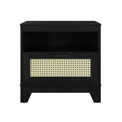 Sheridan Modern Cane Nightstand with Drawer