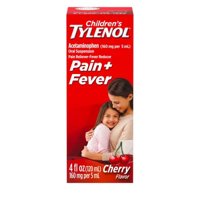Childrens Tylenol Pain + Fever Relief Liquid - Acetaminophen - Cherry - 4 fl oz