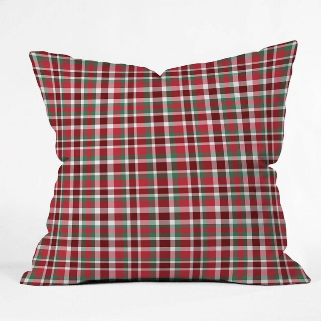 16x16 Lisa Argyropoulos Classic Holiday Square Throw Pillow Red - Deny Designs: Machine Washable, Zipper Closure