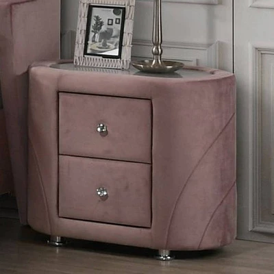 29 Salonia Nightstand Pink Velvet - Acme Furniture