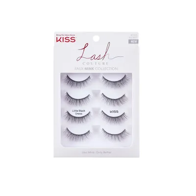 KISS Lash Couture Faux Mink Collection Fake Eyelashes - Little Black Dress - 4 Pairs