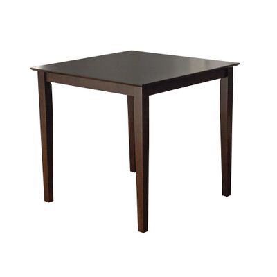 Buylateral Counter Height Table Wood  Brown: Rubberwood, Square, 4-Point Leg Base, Seats 4