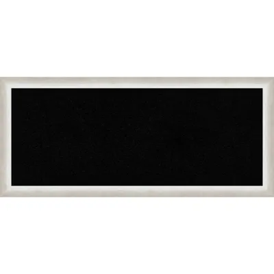 32x14 Two Tone Wood Frame Black Cork Board Silver - Amanti Art