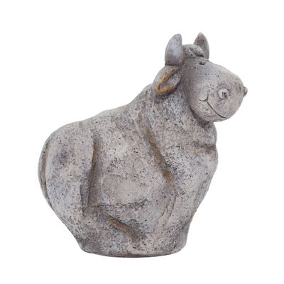 14 x 13 Magnesium Oxide Country Cow Garden Sculpture Gray - Olivia & May