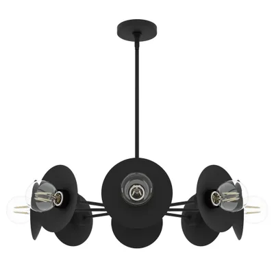 8-Light Fernando Flat Chandelier Ceiling Light Fixture Matte Black - Hunter Fan