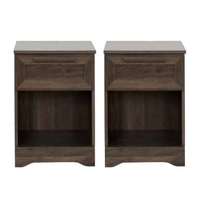 Christopher Knight Home Set of 2 Danbury Nightstands with Drawer Walnut