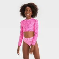 Girls Leopard Spot Printed Rash Guard Set - Cat & Jack