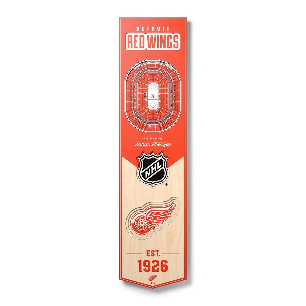 8 x 32 NHL Detroit Red Wings 3D Stadium Banner