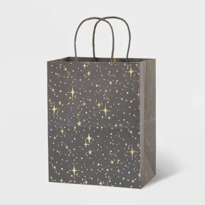 Small Hotstamp Dots And Star Gift Bag Gray - Spritz