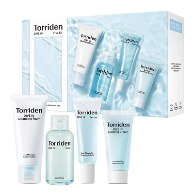 Torriden DIVE IN Korean Skincare Trial Travel Kit for Hydration and Skin Strengthening