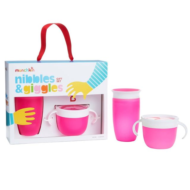 Munchkin Nibbles & Giggles Toddler Miracle Cup And Snack Catcher Feeding Gift Set -  - 10oz