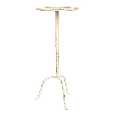 Storied Home Metal Martini Cocktail Accent Table : Vintage-Inspired, Footed Base, Raised Edge, No-Tool Assembly