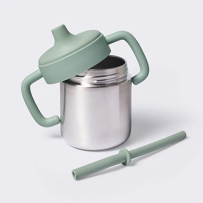 8oz Stainless Steel Sippy Cup - Green - Cloud Island