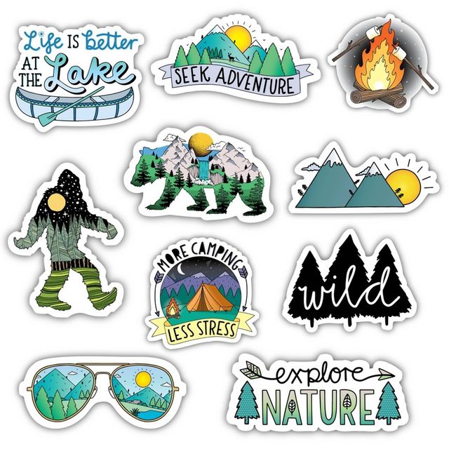 Big Moods Nature and Outdoors Sticker Pack 10pc