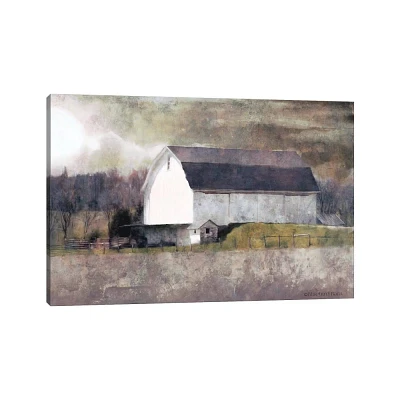 iCanvas Rustic White Barn Scene I by Bluebird Barn Canvas Print Wall Art