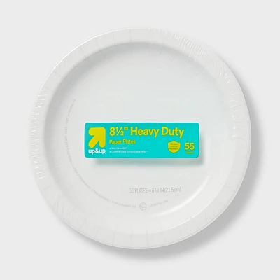 White Paper Plates 8.5 - 55ct- up&up