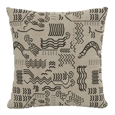 18x18 Polyester Insert in Lhasa Square Throw Pillow Cream - Skyline Furniture: Removable Cover, Indoor Use