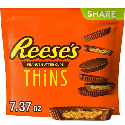 Reeses Peanut Butter Cups Thins Milk Chocolate Candy Pouch - 7.37oz