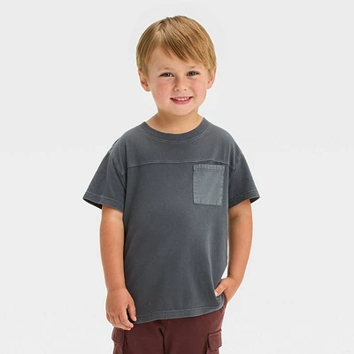 Toddler Boy Short Sleeve Solid Jerey Knit Pocket T-Shirt