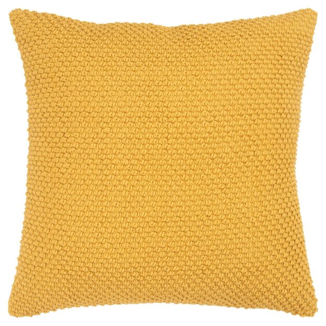 20x20 Oversize Handloom Textured Square Throw Pillow Mustard - Rizzy Home