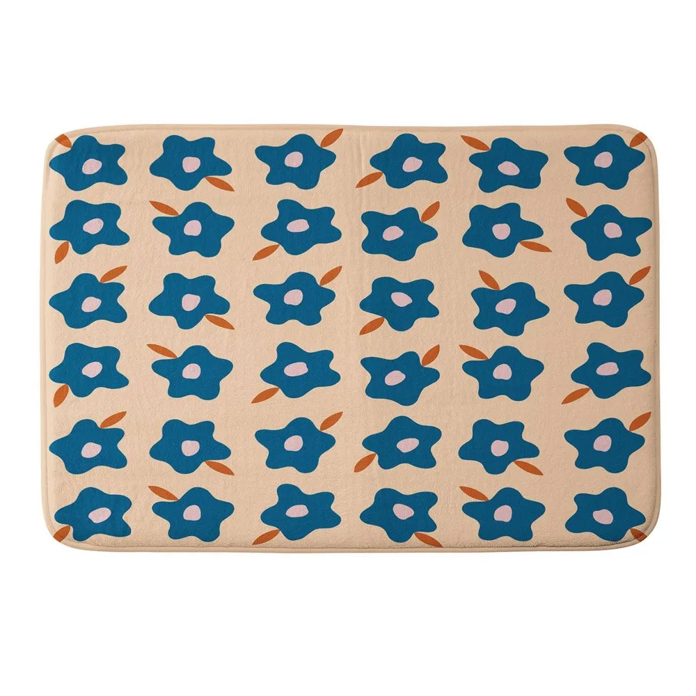 Deny Designs Maritza Lisa Wonky Spring Flowers Bath Mat Blue - Deny Designs  | The Market Place