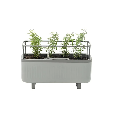 Vego Garde Self-Watering Herb Planter Box with Trellis Rectangular Indoor Outdoor Planter Pot  7.3x17.5x10.5