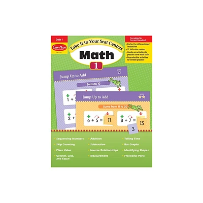 Take It to Your Seat: Math Centers, Grade 1 Teacher Resource - by Evan-Moor Educational Publishers (Paperback)