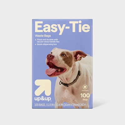 Fragrance Free Dog Waste Disposal Easy-Tie Handle Bags - 100ct - up&up