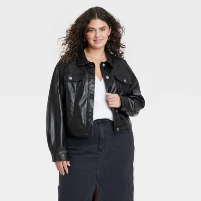 Womens Faux Leather Moto Jacket