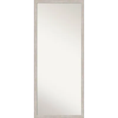 27 x 63 Non-Beveled Marred Silver Wood Full Length Floor Leaner Mirror - Amanti Art