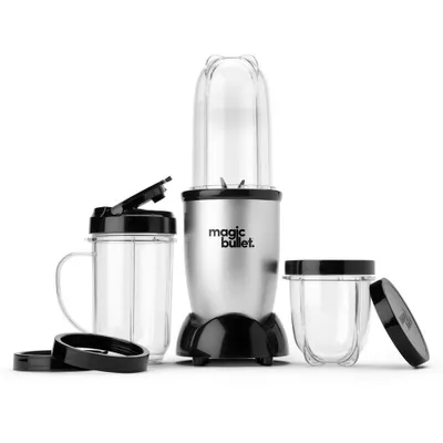 Magic Bullet Personal Blender Set: Bullet Mixer for Smoothies, 250W, Stainless Steel Blades, Dishwasher-Safe Parts