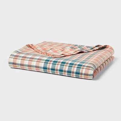 Full/Queen Spring Matelasse Blanket Plaid - Threshold