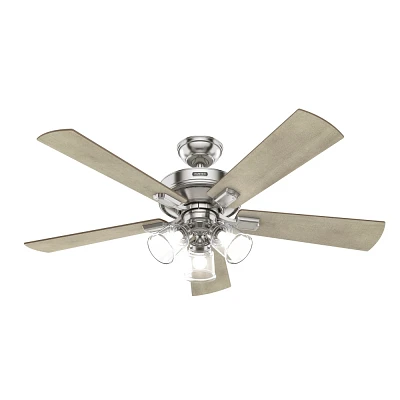 Hunter Fan 52 Crestfield Ceiling Fan with LED Light Kit and Handheld Remote Brushed Nickel