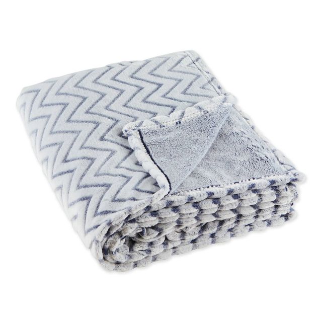 50x60 Chevron Plush Throw Blanket - Design Imports: Cozy