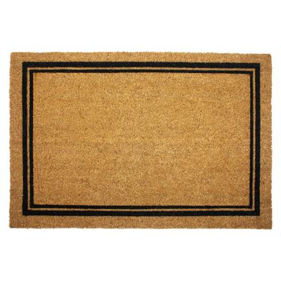 2 x 3 Indoor/Outdoor Coir Doormat with Border Natural/Black - Entryways: PVC Backing, Shake Clean, Medium Pile