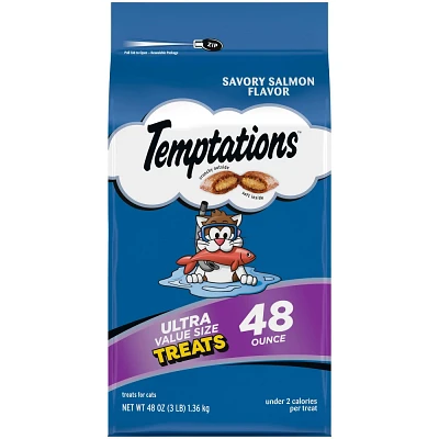 Temptations Savory Salmon Flavor Chewy and Crunchy Cat Treats - 48oz