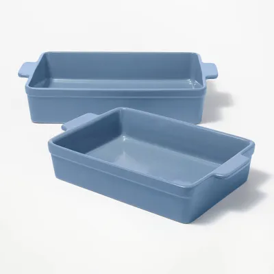 2pc Stoneware Rectangle Baking Dish Set