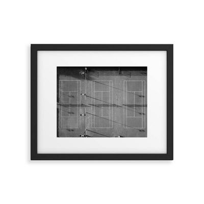 8 x 10 Raisazwart Tennis Court At Sunrise Framed Art Print Modern Black/Gray - Deny Designs: Wall Decor, Sawtooth Back Mount