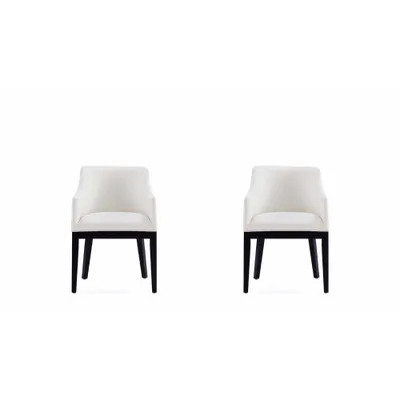 Set of 2 Gansevoort Modern Faux Leather Dining Armchairs - Comfort: Frame