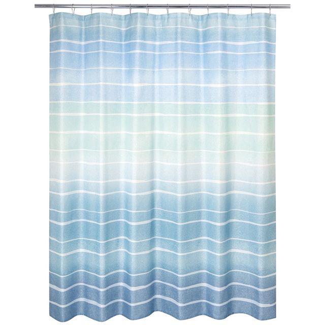 Metallic Ombre Striped Shower Curtain - Allure Home Creations: Polyester & Metallic Fiber