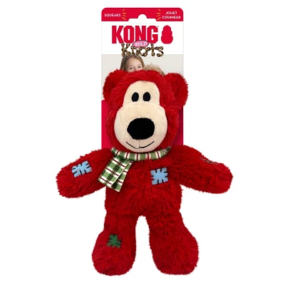 KONG Holiday Wild Knots Bear with Scarf Dog Toy