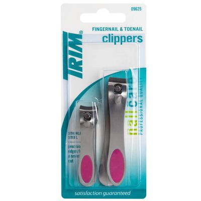 Trim Stainless Steel Fingernail & Toenail Clipper Pack - 2pc