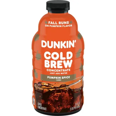 Dunkin Pumpkin Spice Flavored Cold Brew Coffee Concentrate - 31oz